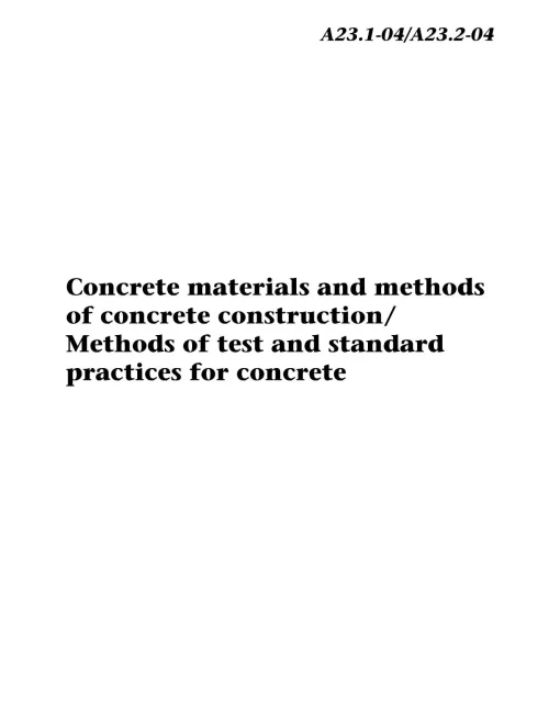 CSA A23.1-04/A23.2-04 pdf