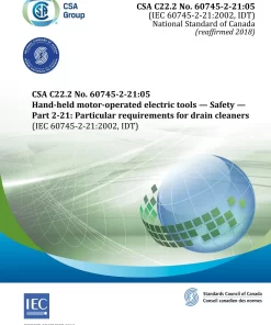 CSA C22.2 NO. 60745-2-21-05 (R2018) pdf