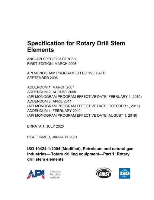 API Spec 7-1 (R2021) pdf