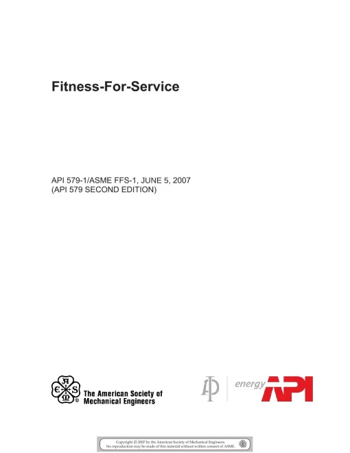 API RP 579-1 / ASME FFS-1 pdf