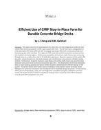 Efficient Use of CFRP Stay-In-Place Form for Durable Concrete Bridge Decks pdf