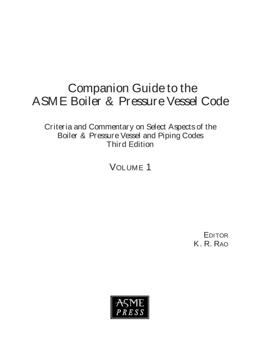 Companion Guide to the ASME Boiler & Pressure Vessel Code, Third Edition-Volume 1 pdf