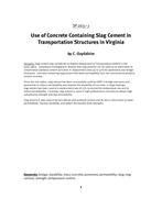 Use of Concrete Containing Slag Cement in Transportation Structures in Virginia pdf