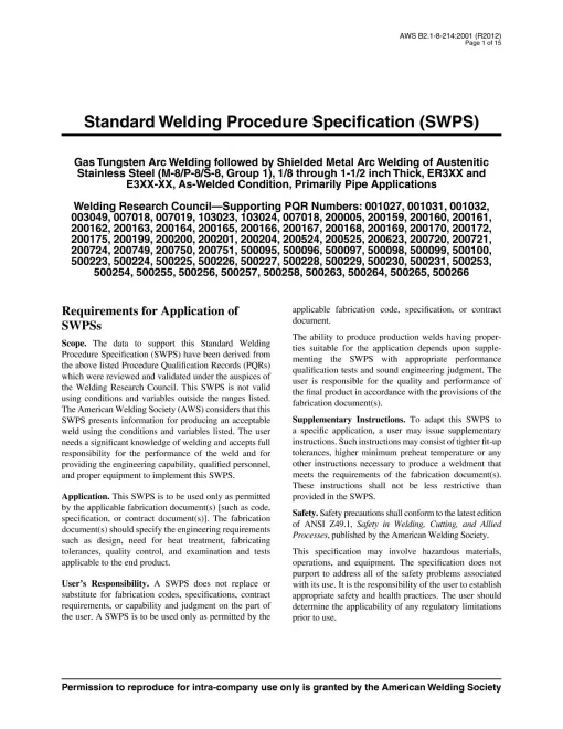 AWS B2.1-8-214:2001 (R2012) pdf