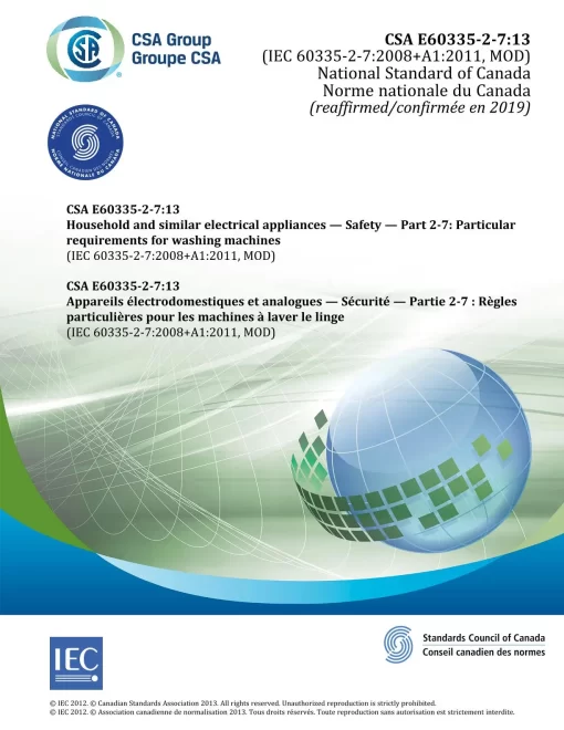 CSA E60335-2-7:13 (R2019) pdf