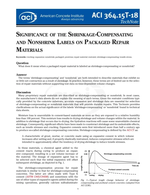 ACI 364.15T-18 pdf