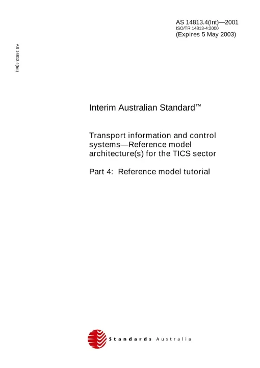 AS 14813.4(INT)-2001 pdf