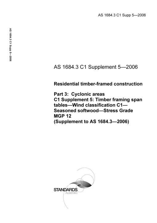 AS 1684.3 C1 SUPP 5-2006 pdf