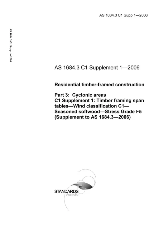 AS 1684.3 C1 SUPP 1-2006 pdf