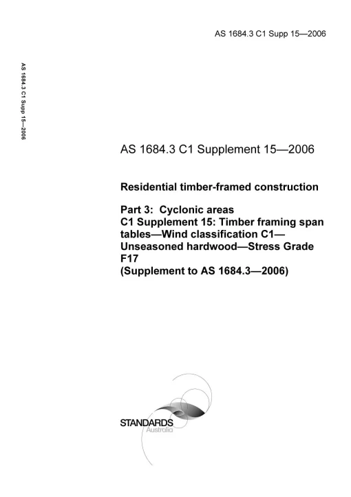 AS 1684.3 C1 SUPP 15-2006 pdf