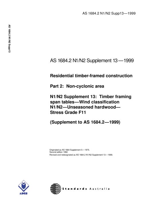 AS 1684.2 N1 N2 SUPP 13-1999 pdf