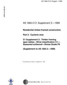 AS 1684.3 C1 SUPP 3-1999 pdf