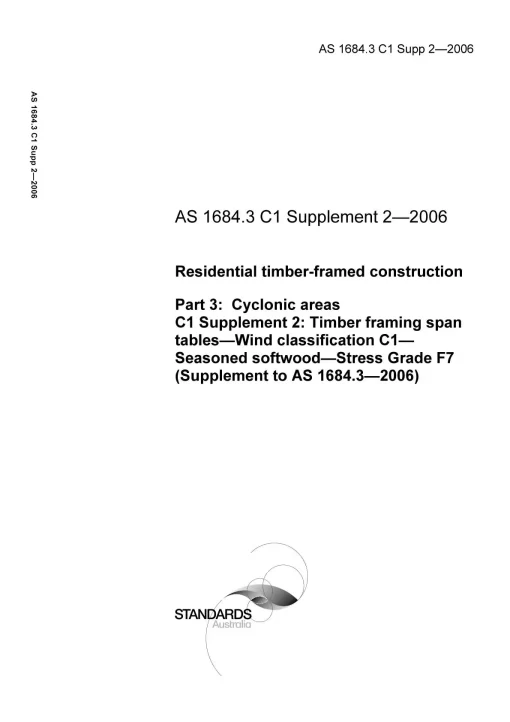 AS 1684.3 C1 SUPP 2-2006 pdf