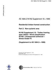 AS 1684.2 N1 N2 SUPP 10-1999 pdf