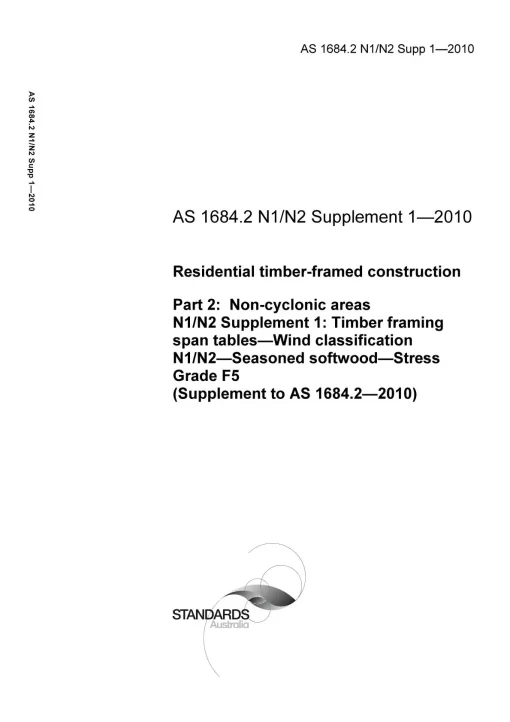 AS 1684.2 N1/N2 Supp 1-2010 pdf