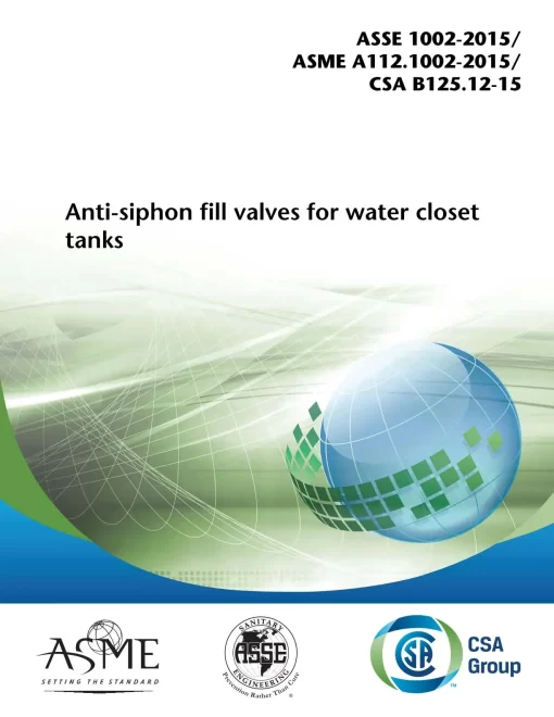 ASME A112.1002-2015/ASSE 1002-2015/CSA B125.12-15 pdf