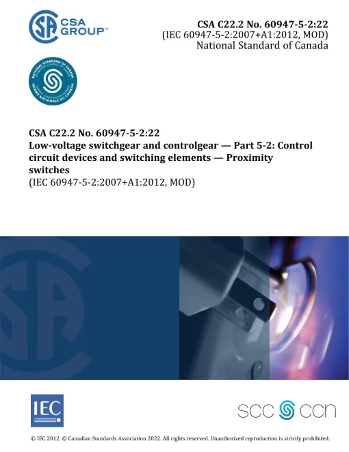 CSA C22.2 NO. 60947-5-2:22 pdf