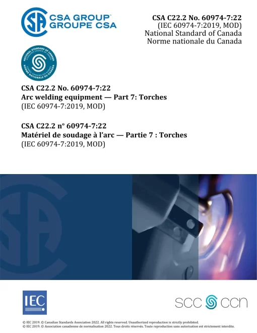 CSA C22.2 NO. 60974-7:22 pdf