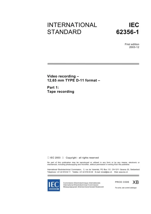 IEC 62356-1 Ed. 1.0 en:2003 pdf