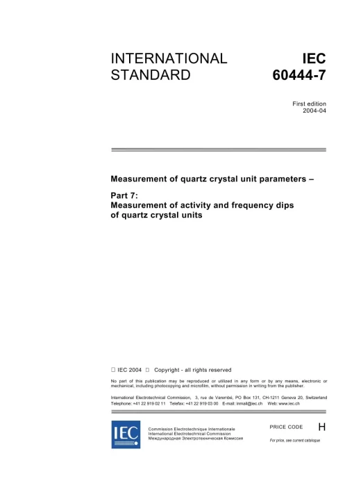 IEC 60444-7 Ed. 1.0 en:2004 pdf