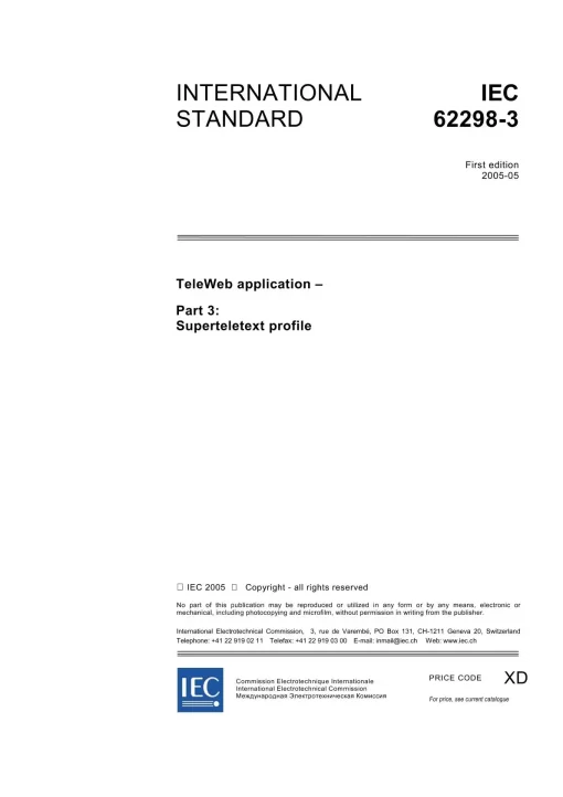 IEC 62298-3 Ed. 1.0 en:2005 pdf