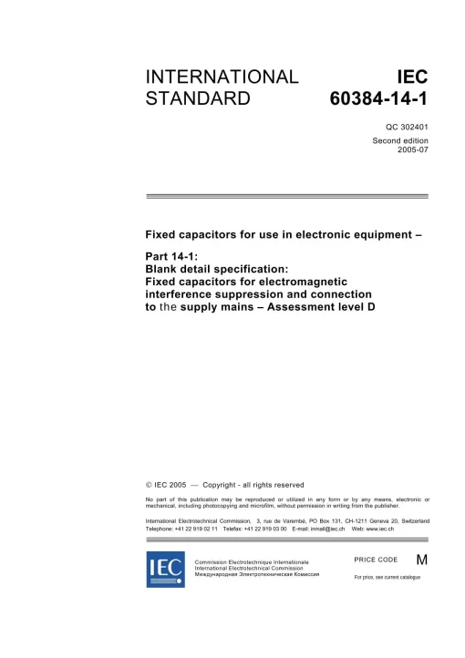 IEC 60384-14-1 Ed. 2.0 en:2005 pdf