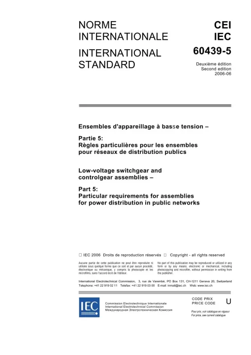 IEC 60439-5 Ed. 2.0 b:2006 pdf