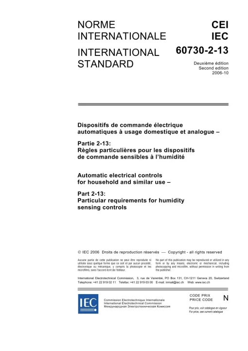 IEC 60730-2-13 Ed. 2.0 b:2006 pdf