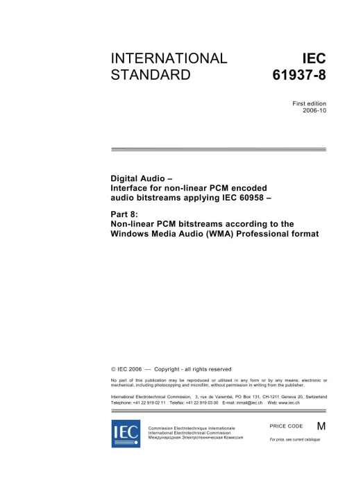 IEC 61937-8 Ed. 1.0 en:2006 pdf