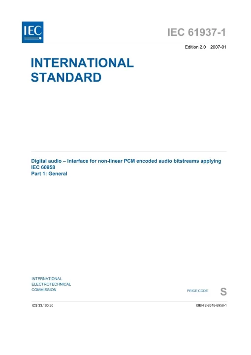 IEC 61937-1 Ed. 2.0 en:2007 pdf