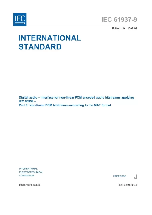 IEC 61937-9 Ed. 1.0 en:2007 pdf