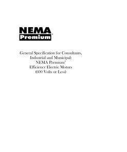 General Specification for Consultants, Industrial and Municipal: NEMA Premium - Efficiency Electric Motors (600 V or Less) pdf