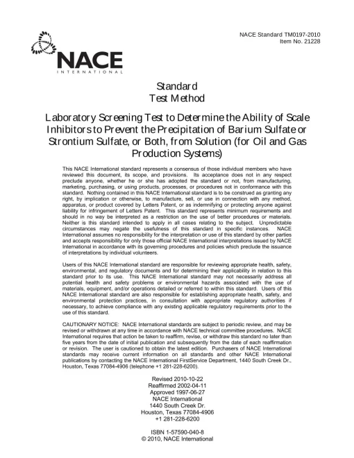 NACE TM0197-2010 pdf