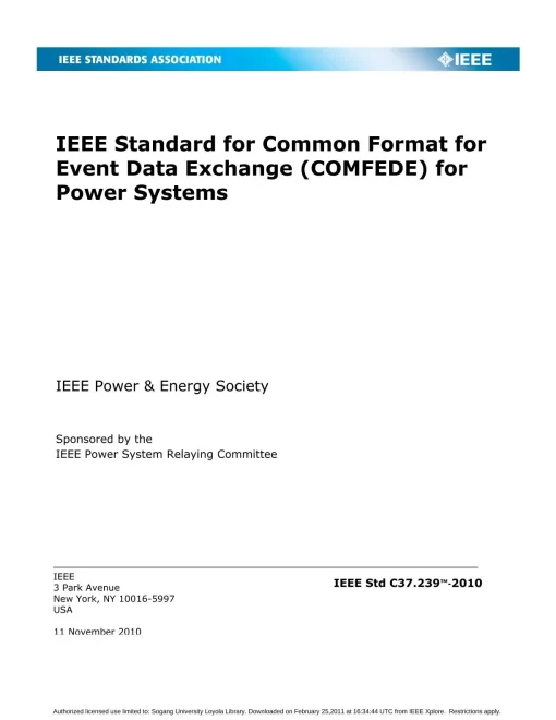 IEEE C37.239-2010 pdf