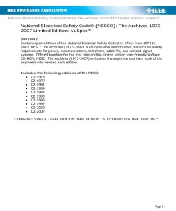 National Electrical Safety Code (NESC): The Archives (1973-2007) Limited Edition VuSpec CD-ROM - Single User pdf