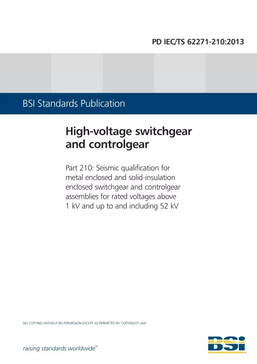 BS PD IEC/TS 62271-210:2013 pdf