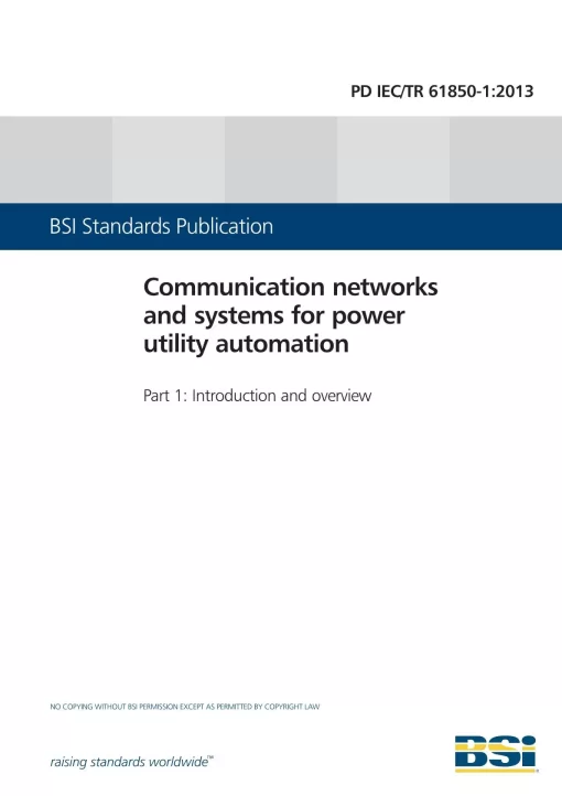 BS PD IEC/TR 61850-1:2013 pdf