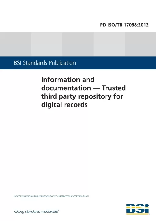 BS PD ISO/TR 17068:2013 pdf