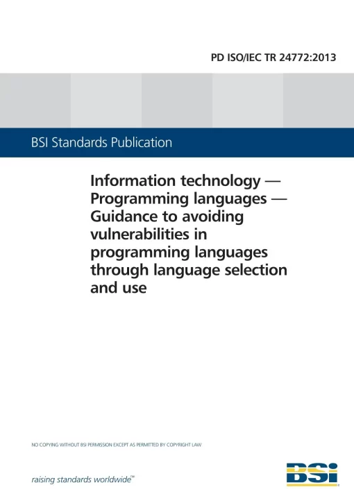 BS PD ISO/IEC TR 24772:2013 pdf