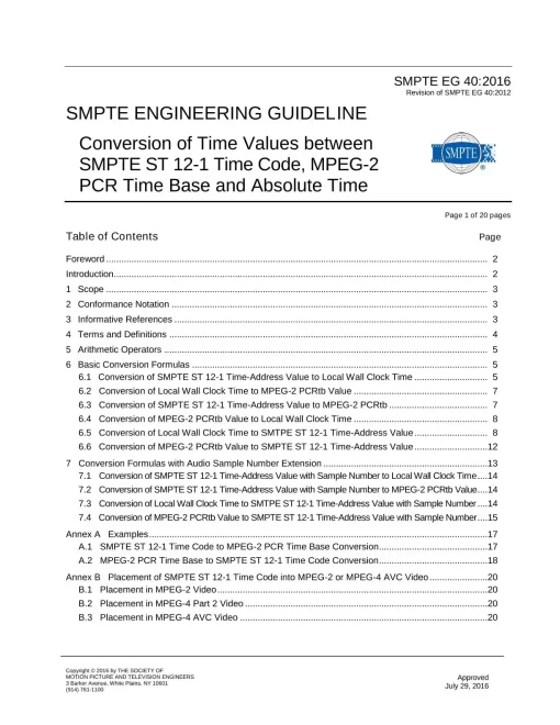 SMPTE EG 40:2016 pdf