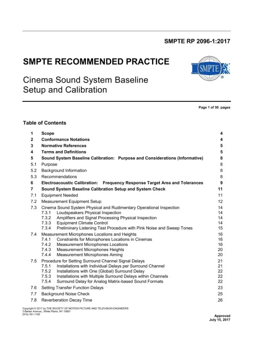 SMPTE RP 2096-1:2017 pdf