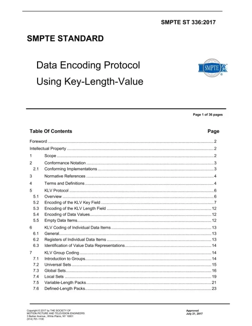 SMPTE ST 336:2017 pdf