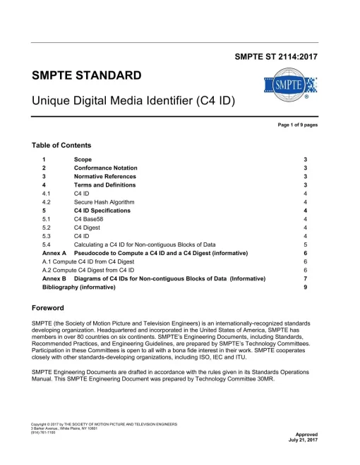 SMPTE ST 2114:2017 pdf