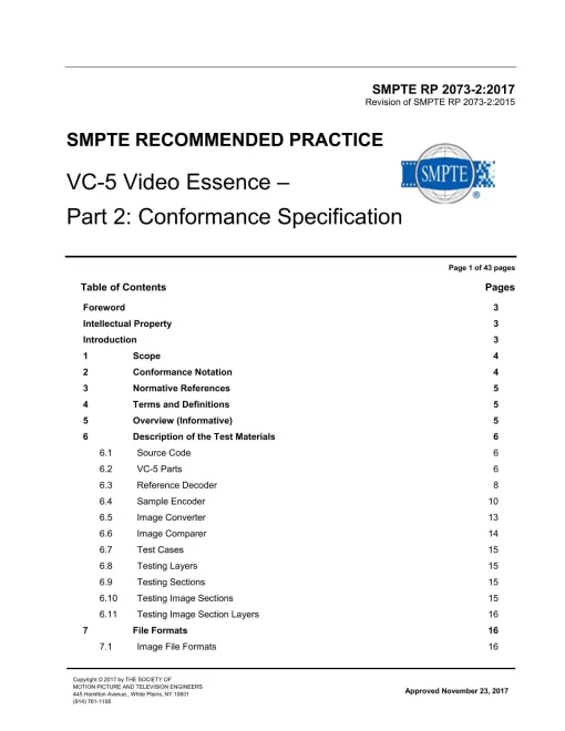 SMPTE RP 2073-2:2017 pdf