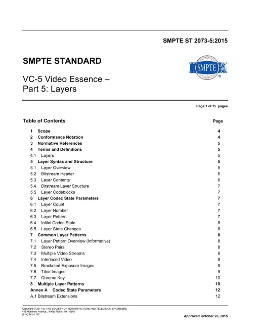 SMPTE ST 2073-5:2015 pdf