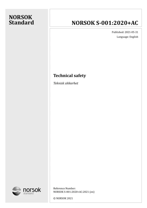 NORSOK S-001:2020+AC 2021 pdf