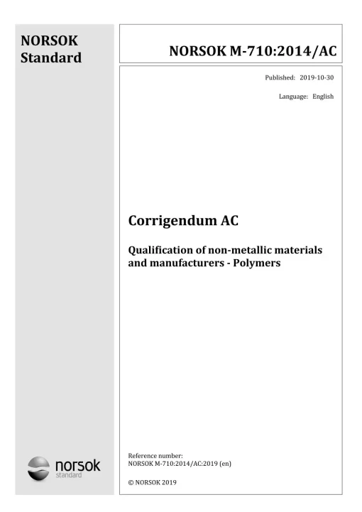 NORSOK M-710:2014/AC:2019 pdf