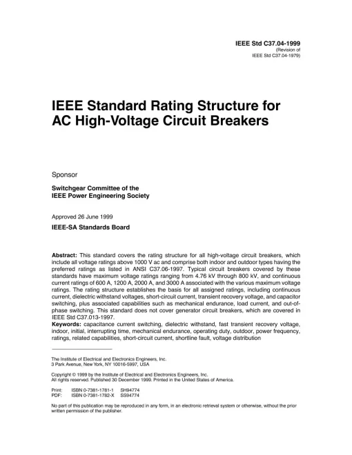 IEEE C37.04-1999 pdf