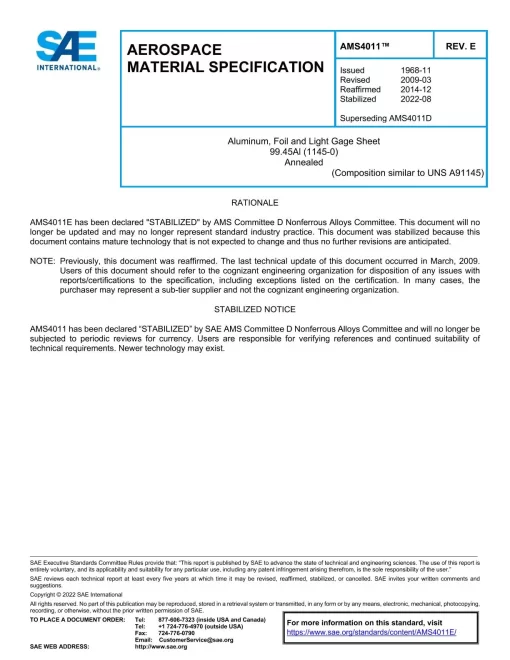 SAE AMS4011E pdf