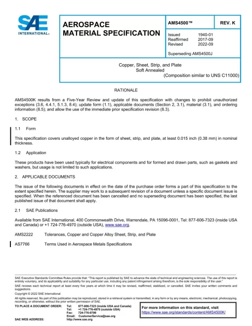 SAE AMS4500K pdf